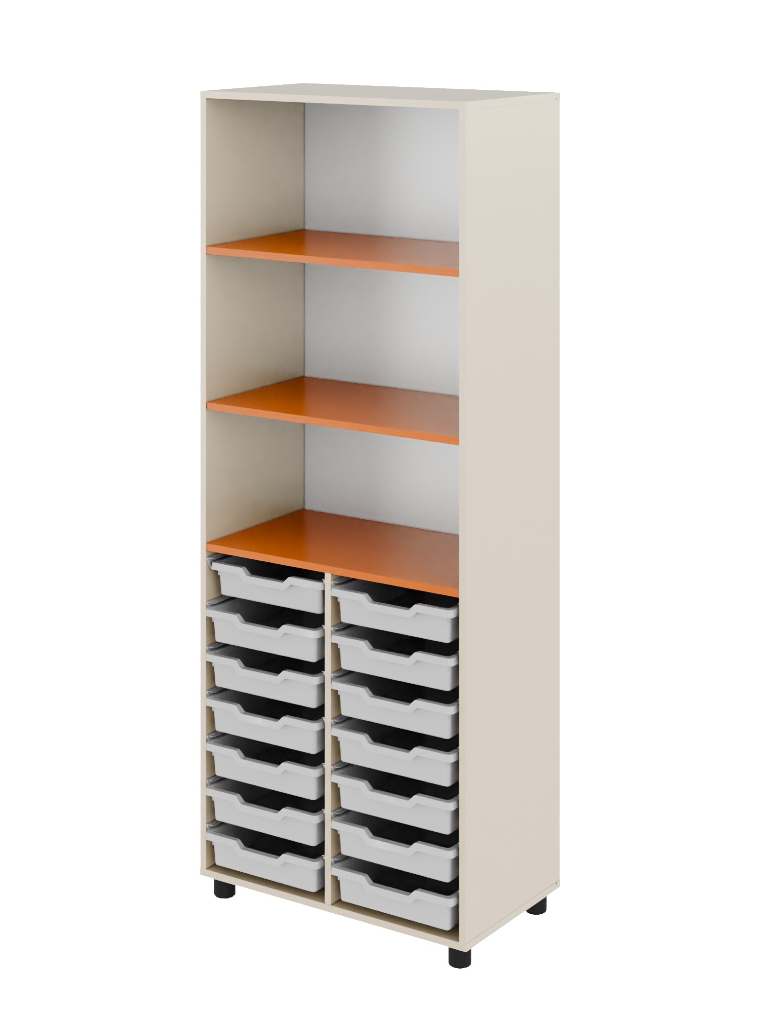 Шафа з відкритими полицями та пластиковими лотками Standard (7891) 698х401х1864 мм МЕБЛІ ТЕХНОСТИЛЬ